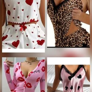Heart Print Women's Pajama Set